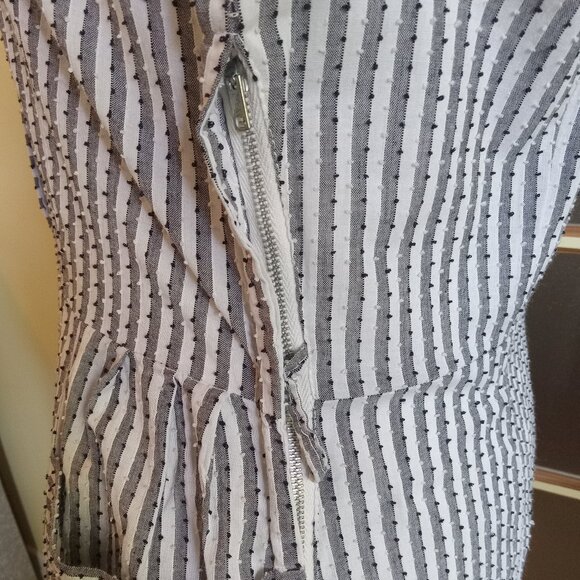 Vintage stripe dress 1950s rockabilly white and grey - Picture 6 of 6